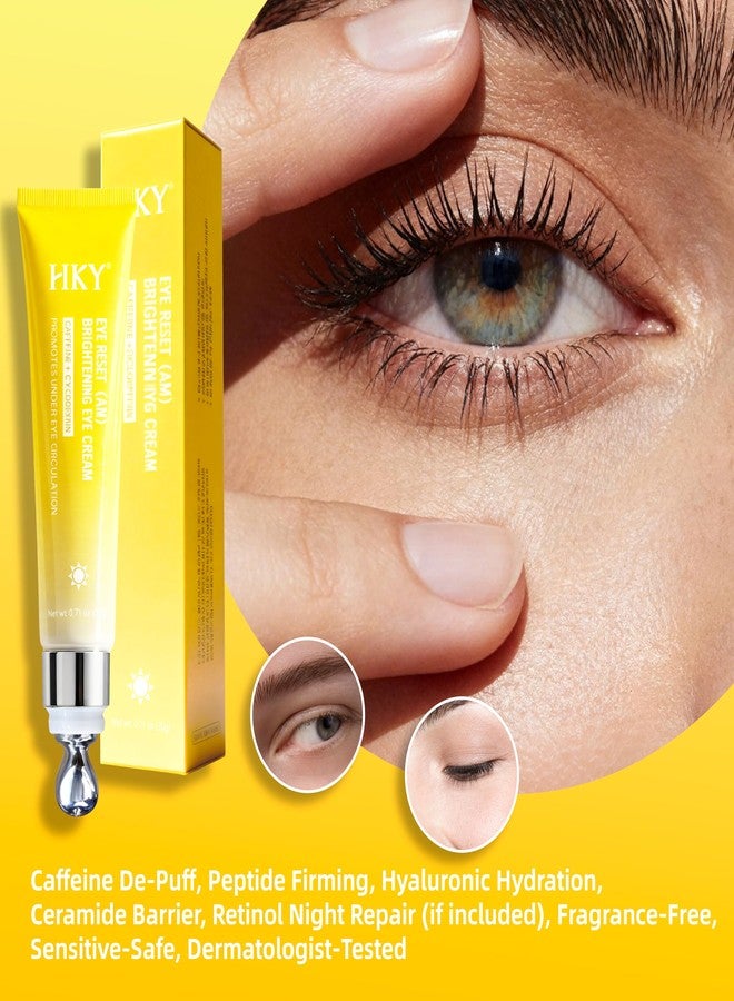 HKY Eye Cream, Under Eye Bags And Wrinkles Repair Cream Brightener, Anti Aging, Dark Circles Puffiness Under Eye Treatment With Caffeine Serum & Cyclodextrin, Morning Instant Firming - Image 4